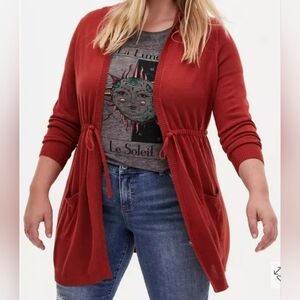 Rust Orange Long Sleeve Cardigan